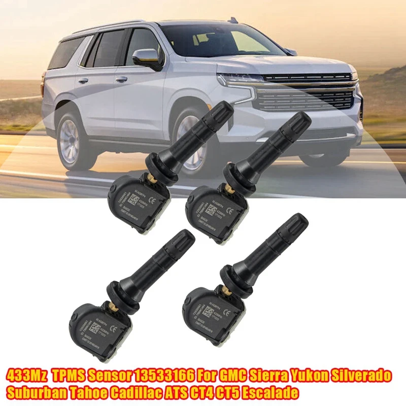 

Датчик давления в шинах TPMS 13533166 для GMC Sierra Yukon SiIverado Suburban Tahoe Cadillac ATS CT4 CT5 Escalade, 4 шт.