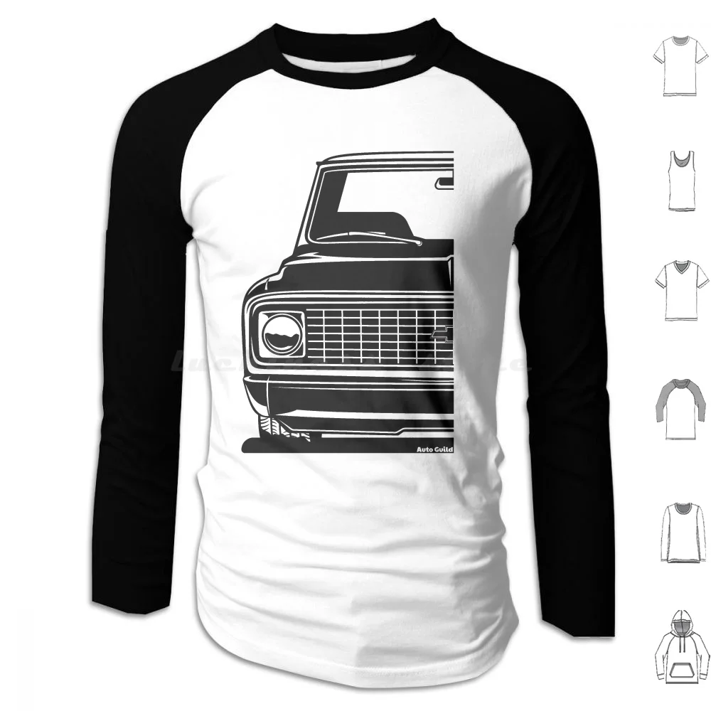 2Nd Gen C10 Chevy Pickup Felpa Con Cappuccio In Cotone Manica Lunga 67 68 69 70 71 72 Pickup Pick Up Truck C10 C K K5 Blazer Jimmy Suburban Gmc