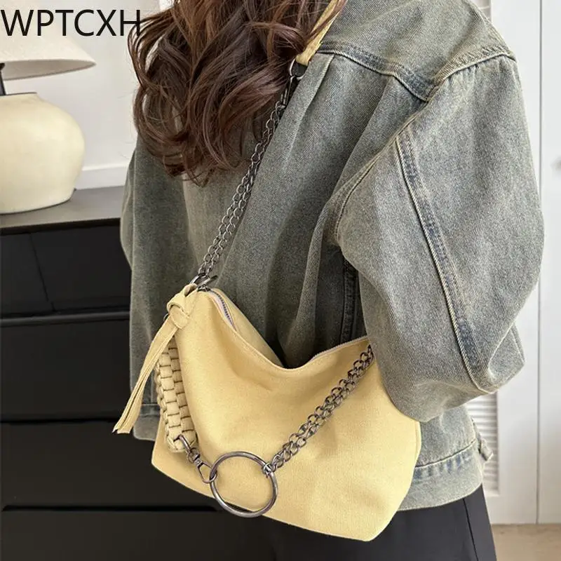 

Women's Canvas Bag 2024 New Large Capacity Handbag Casual Single Shoulder Bagpack Female Fashion Light Crossbody Bags Versatile