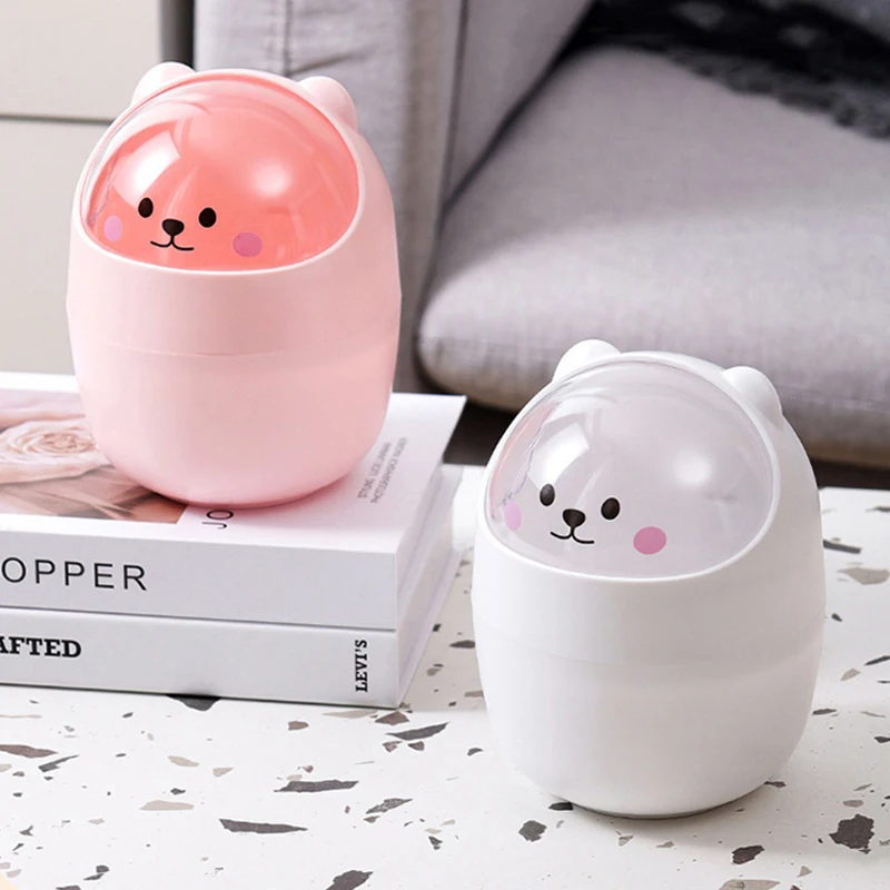 Kawaii Cute Bear Mini Desktop Trash Can Organizer – Kawaii Merchandise