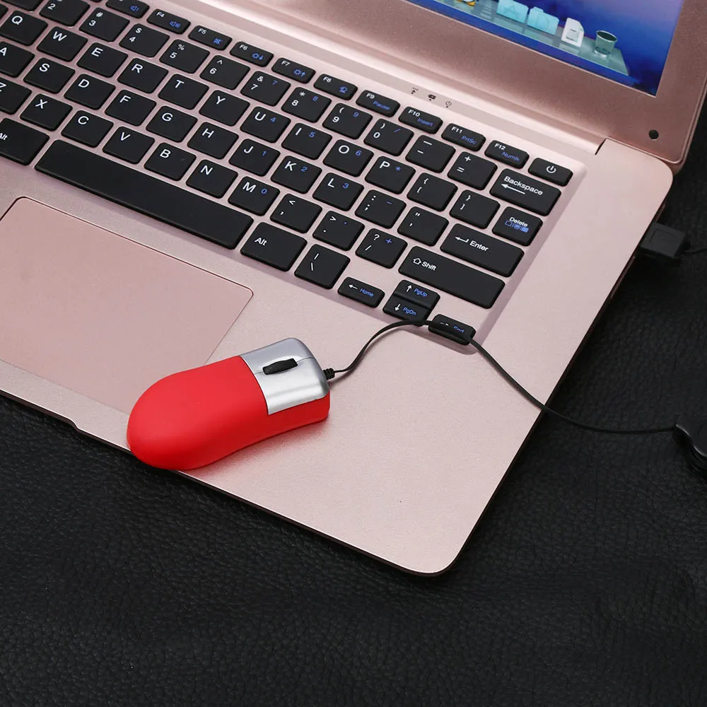 USB Wired Mouse Mini Retractable USB Optical Scroll Wheel Wired Mouse For Laptop Notebook PC BK Portable Mouses Games cool computer mouse