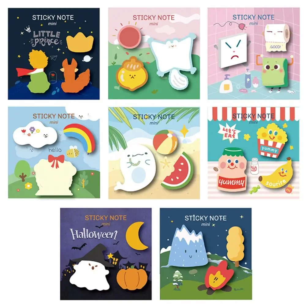 

Kawaii Cartoon Sticky Notes Aesthetic N Times Sticky Memo Pad Halloween Mini Reading Labels Bookmark Student Stationery