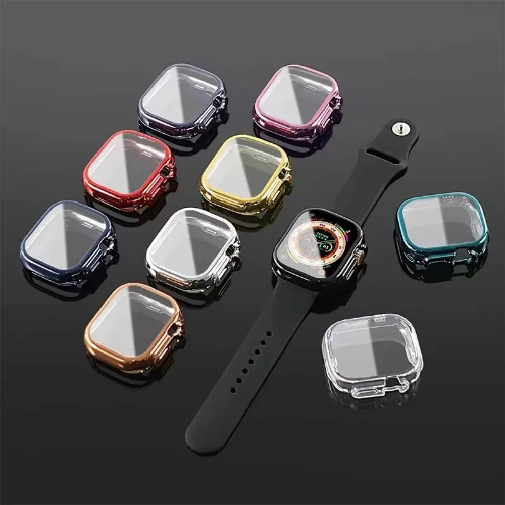 Transparent TPU Protective Case with Screen Protector for Apple Watch Ultra 49mm - Soft Bumper Cover Accessory