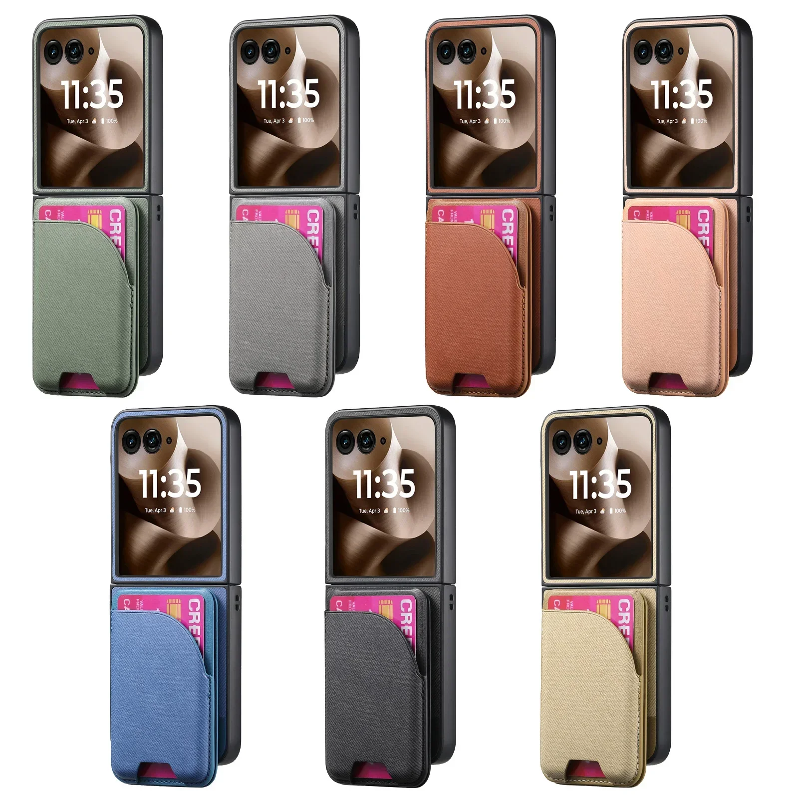 Leather Wallet Card Holder Phone Case with Magnetic Bracket