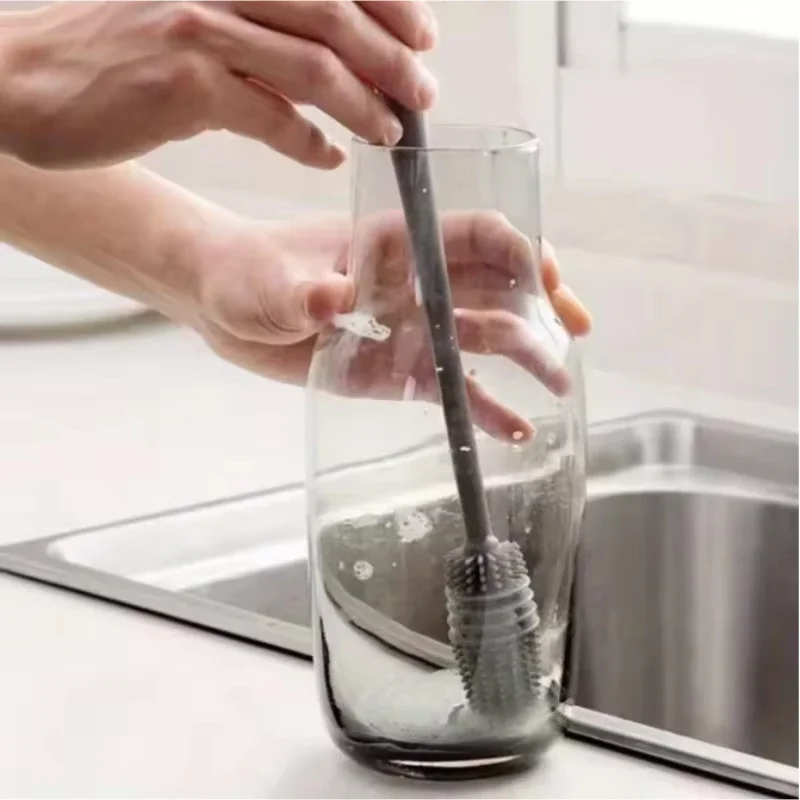 28cm Long Handle Glass & Bottle Cleaning Brush - Kitchen Cleaning Tool