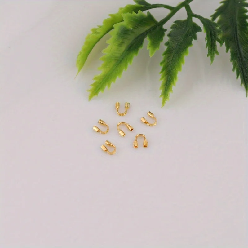 100pcs Wire Protectors U-shaped Wire Protection Loop Wire Cable Thread Protectors with Box Accessories for DIY Craft Earrings