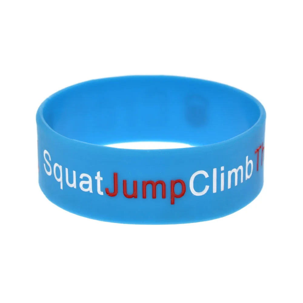

25 PCS Squat Jump Climb Throw Lift CrossFit Silicone Rubber Wristband 1 Inch Wide Band