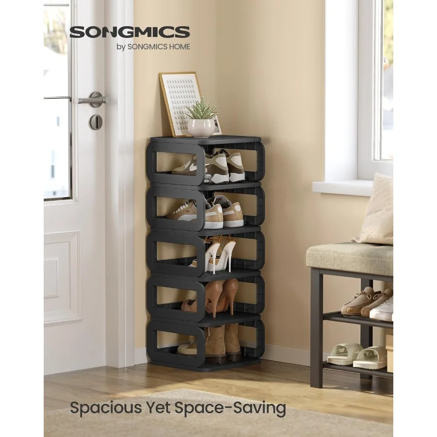 Shoe Rack Shoe Organizer 6 Shelves Shoe Storage Narrow Shoe Shelf Open Shelf for Entryway Living Room Bathroom SpaceSaving Ink
