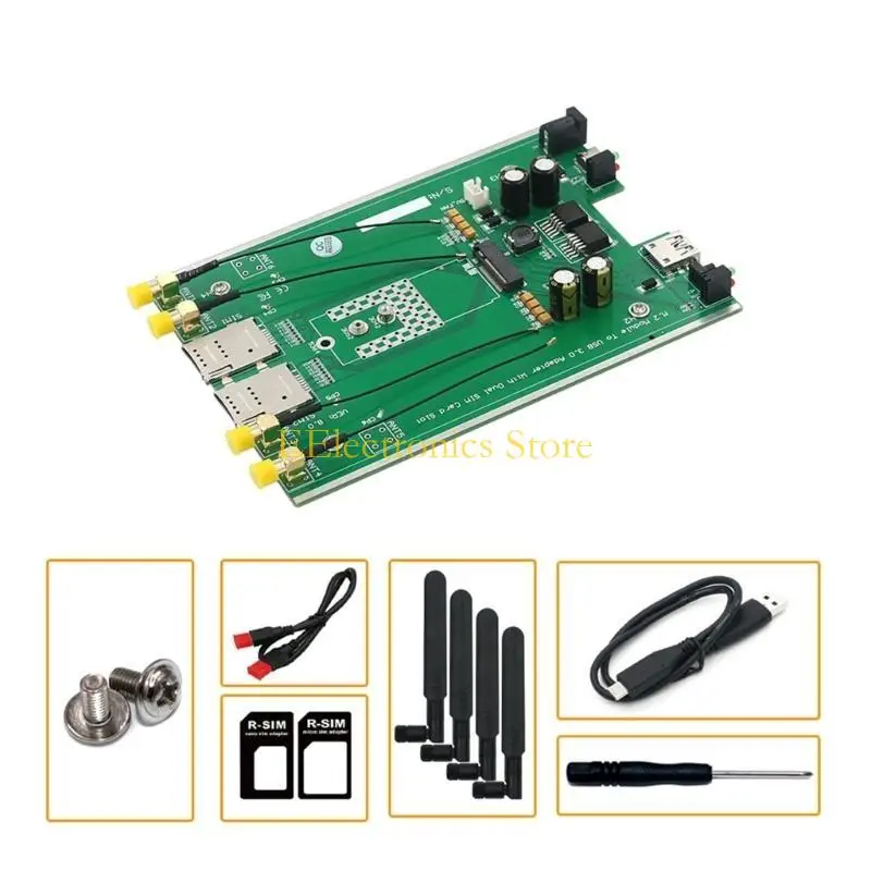 B03C M.2 NGFF 4G 모듈 USB3.0 어댑터(안테나 4개 및 보호 케이스 팬 포함)