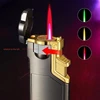 Creative Three Flame Butane Gas Lighter Metal Gradient Flame Switching Cool Windproof Torch Lighter Smoking Accessories Gadgets 2