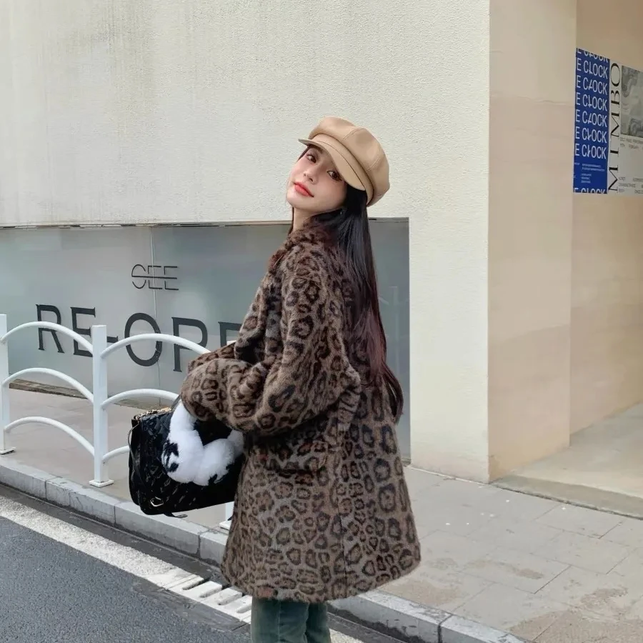 Formal Dressesy2KSenior Sense Slim Suit  2024 New Minority Leopard Print Western Clothing Coat Women'