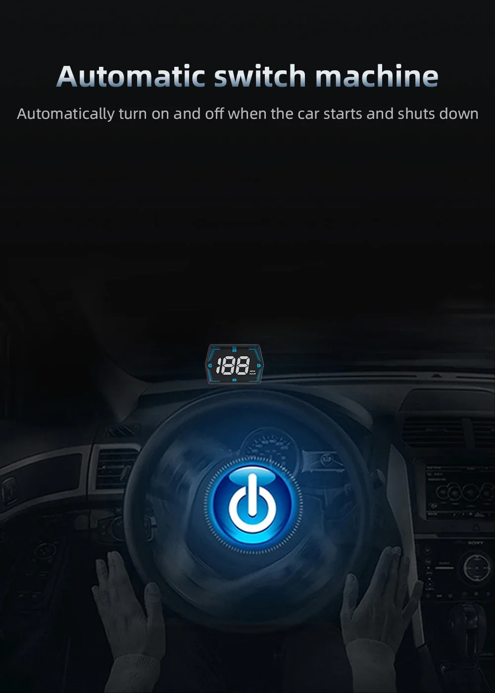 GPS HUD G20 Car Digital Speedometer Head-up Display Speed Meter Mph Kmh Compass
