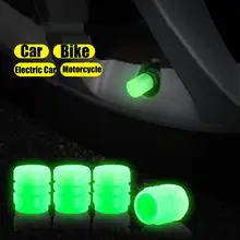 Luminous Tire Valve Cap Fluorescent Mini Car Tire Valve Caps Universal Motorcycle Bicycle Wheel Tyre Hub Covers Bike Accessories