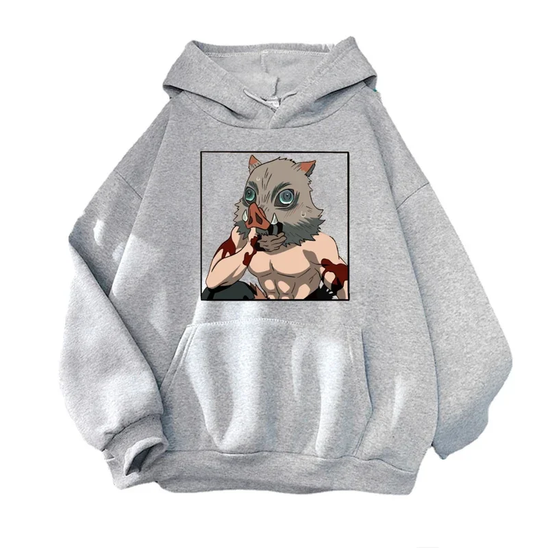 

Manga Demon Slayer Inosuke Printed Hoodie Men Women Casual Fashion Hooded Shirt Pullover Sweatshirts Unisex Clothing Streetwear