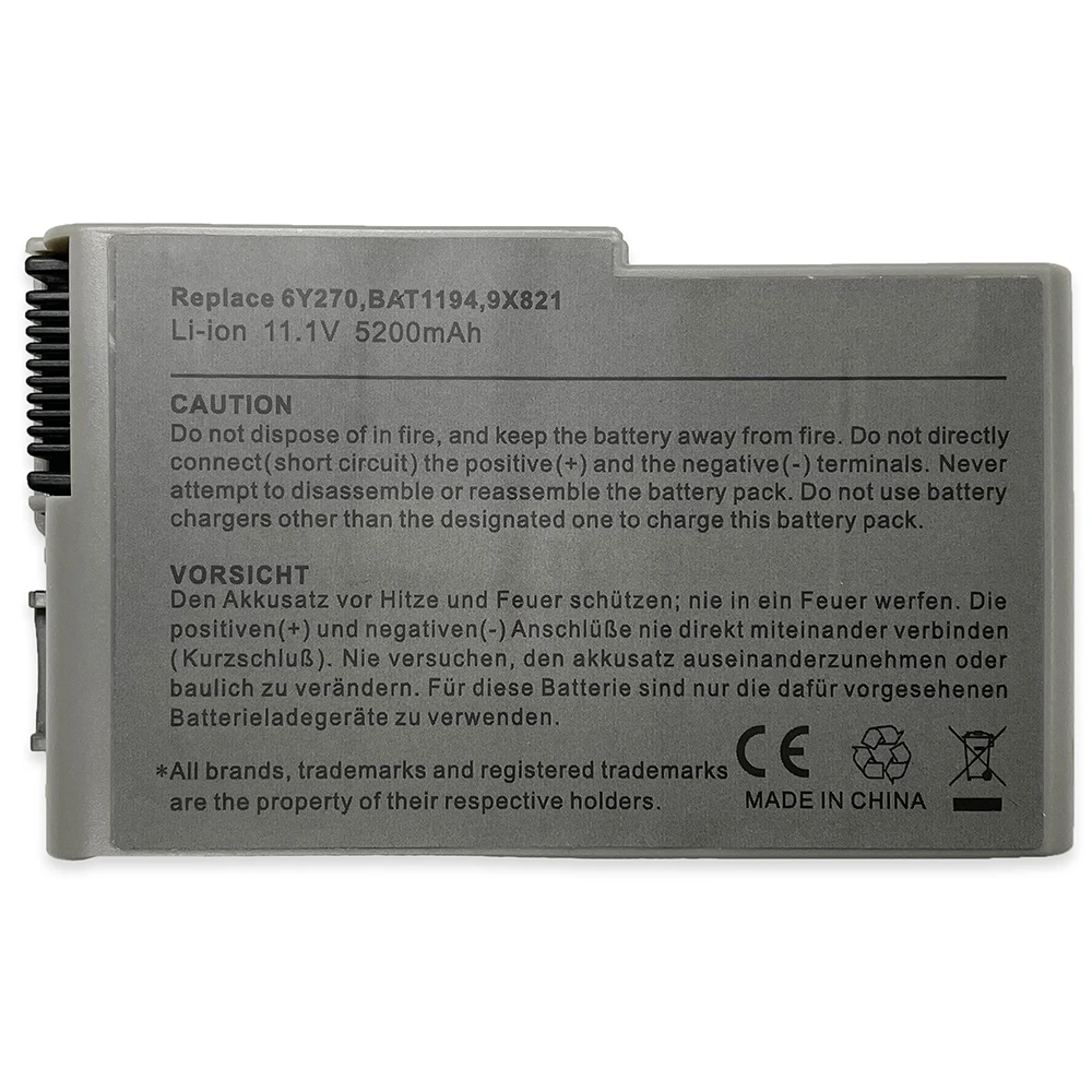 Original Bateria do Portátil para Dell Latitude D600 D610 D500 D510 D530 D505 D520 Série Notebook 7xinbox 11.1v 5200mah 6y270 - Imagem 5