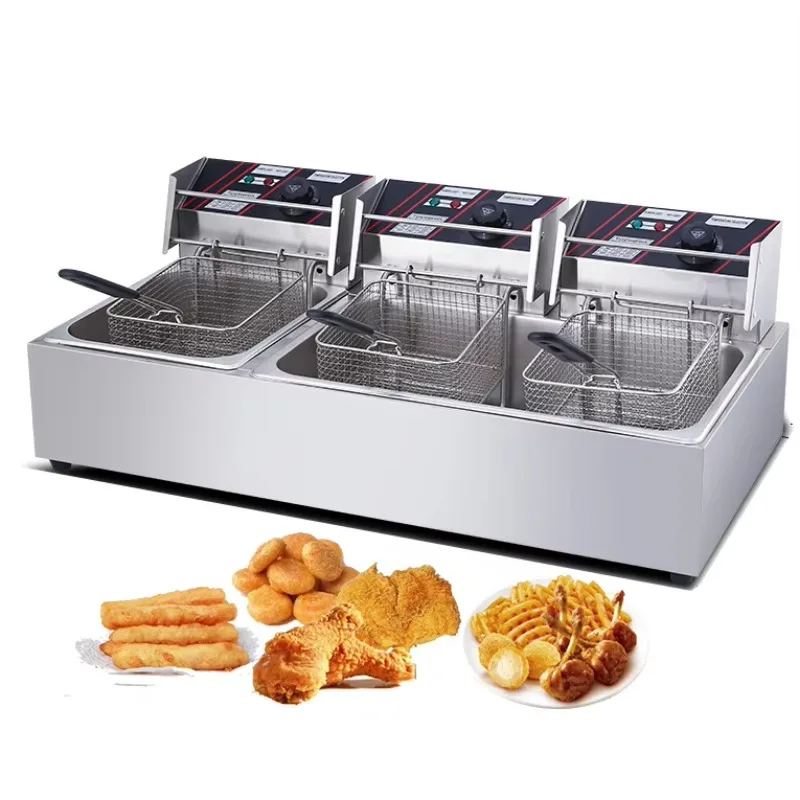 Hot Sale Commercial Stainless Steel Restaurant Potato Fryer Automatic Electric Gas Fried Chicken Fryer