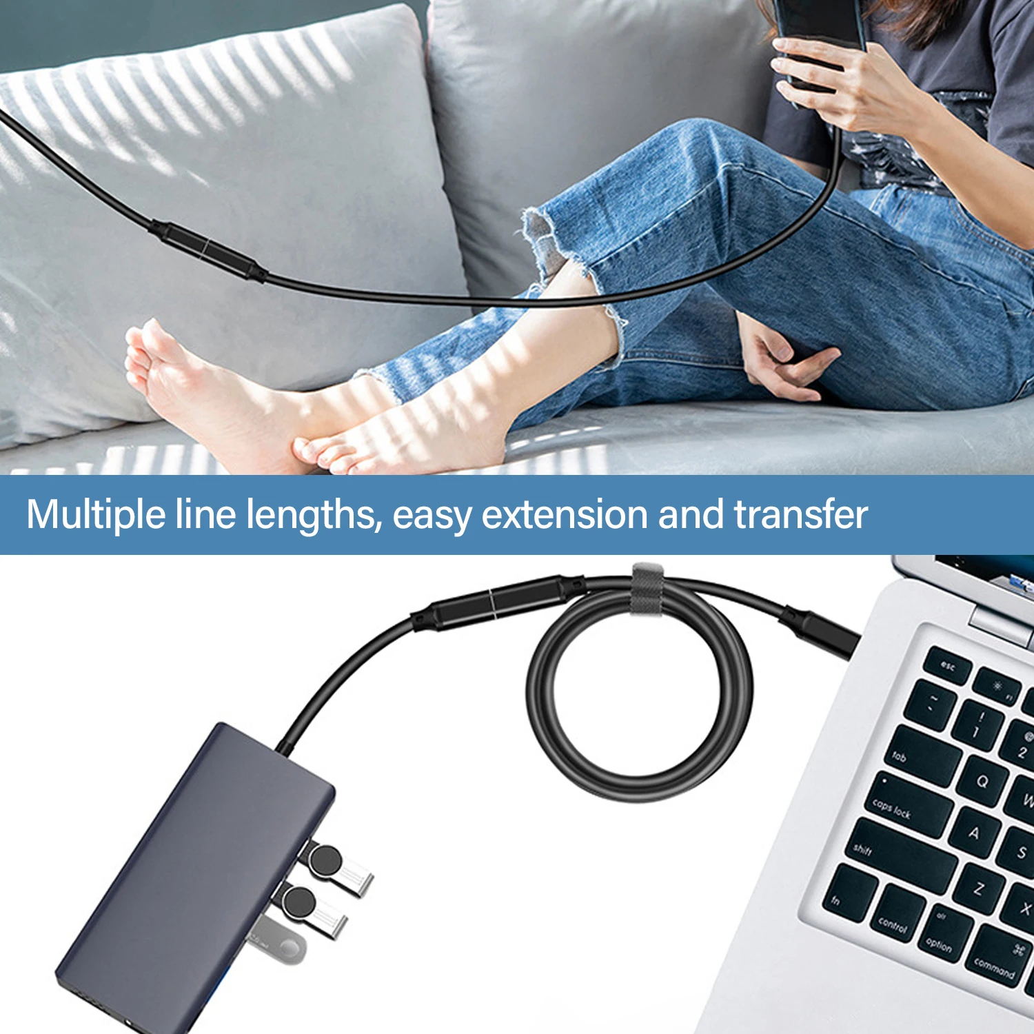 UseBean 240W Cavo USB C a USB C 2M (2 Pezzi), USB 3.2 Gen 2X2 20Gbps Trasferimento Dati USB Tipo