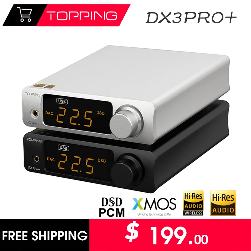 

TOPPING Dx3 Pro Plus Digital Audio Music Decoder USB DAC Headphone Amplifier Balanced HIFI ES9038Q2M Bluetooth LDAC DSD DX3pro+