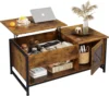 Coffee Table, 41.7" Lift Top Coffee Table with Hidden Compartment and Storage Cabinet, Wood Center Table , Rustic Brown 1