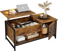 Coffee Table, 41.7" Lift Top Coffee Table with Hidden Compartment and Storage Cabinet, Wood Center Table , Rustic Brown 1
