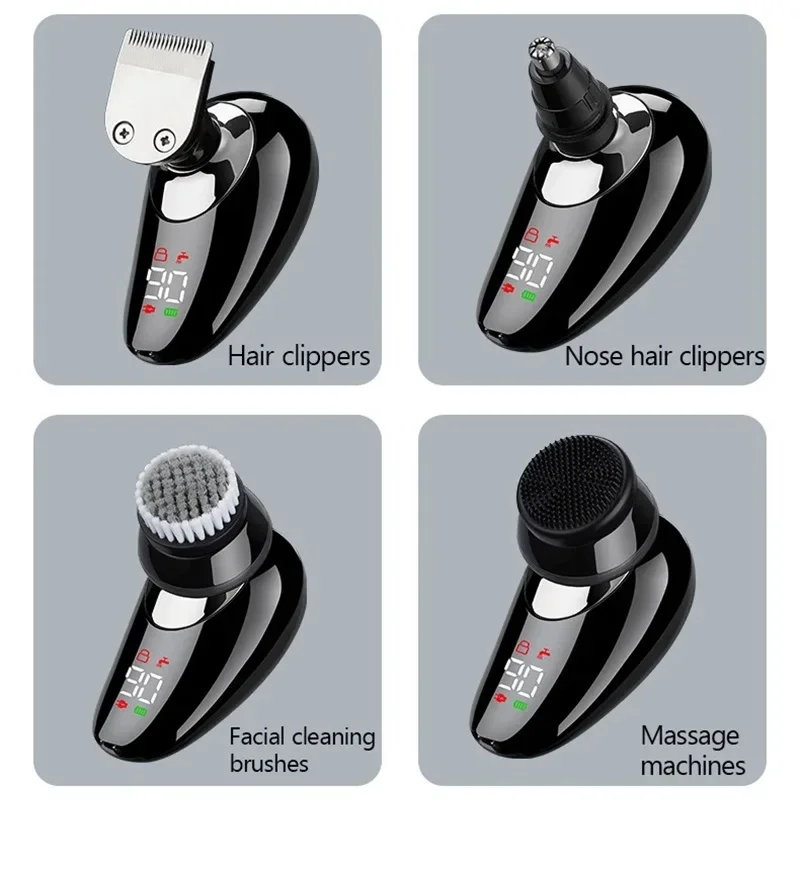 Electric Shaver For Men 5-in-1 Rechargeable Beard Trimmer Head_voghion.com
