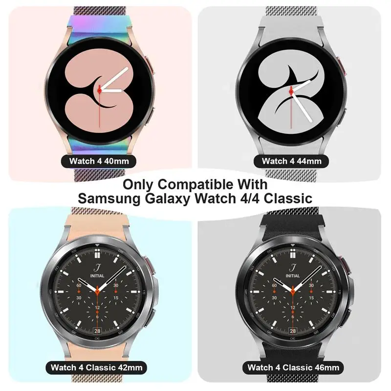 No Gaps 20mm Strap For Samsung Galaxy Watch 7 5 pro/4 Classic 44mm 46 40mm 43mm 47mm Milanese Loop Bracelet Galaxy Watch 6 Band