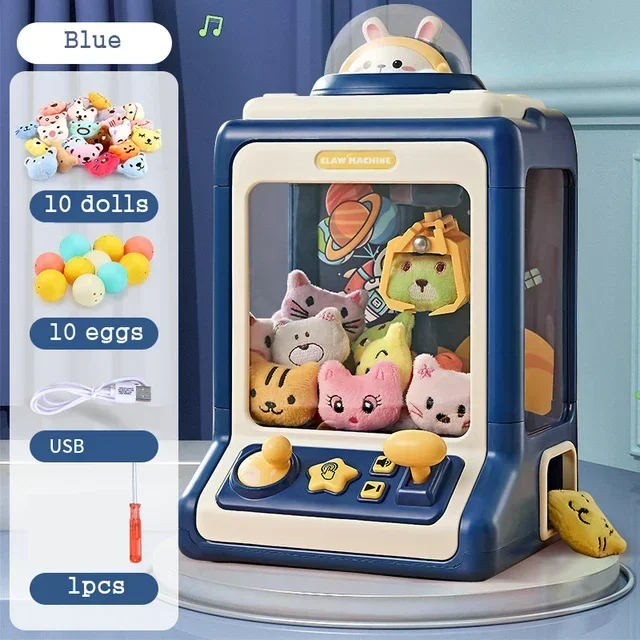 Cartoon Automatic Claw Machine Doll Machine Kids Operated Play Game Mini Claw Catch Toy Crane Machines Music Doll for Gift Toy 6