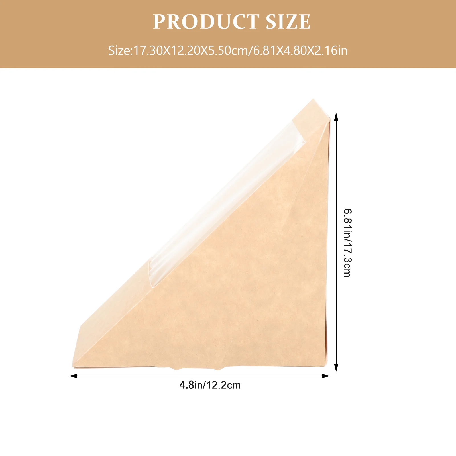 100 Pcs Triangular Paper Packaging Sandwich Box Chinese Take Out Boxes Carton Triangle Cake Case