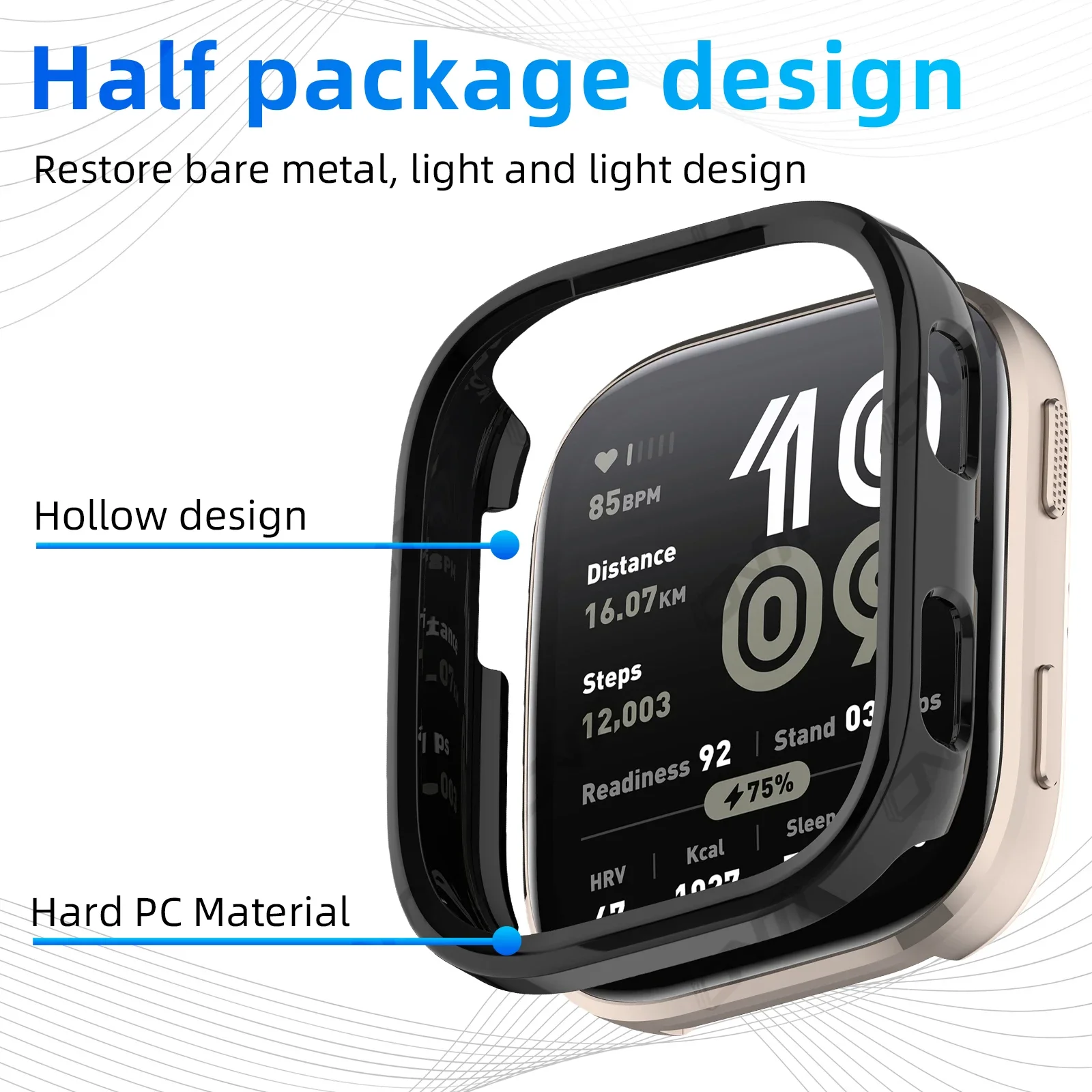 Durable Shockproof Hard Case Cover for Smartwatches - Sleek Protective Bumper Shell with Hollow Out Design