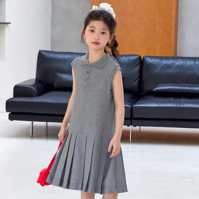 Robe sans manches de style coréen unique pour filles, vêtements d'été fins et tendance pour le collège 1