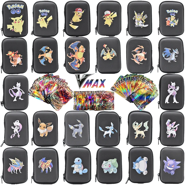 2022 Spanish VMAX Flash Pokemon Pikachu Game Cards 50 Capacity Cards Holder Album Hard Case Card Holder Book Storage Box Toys 2