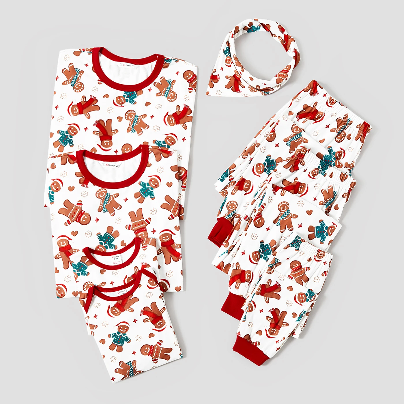 thumbnail image 5 of Conjuntos de pijamas a juego para toda la familia con estampado de hombrecito de jengibre y dibujos navideños de PatPat (resistentes al fuego), 5 of 5