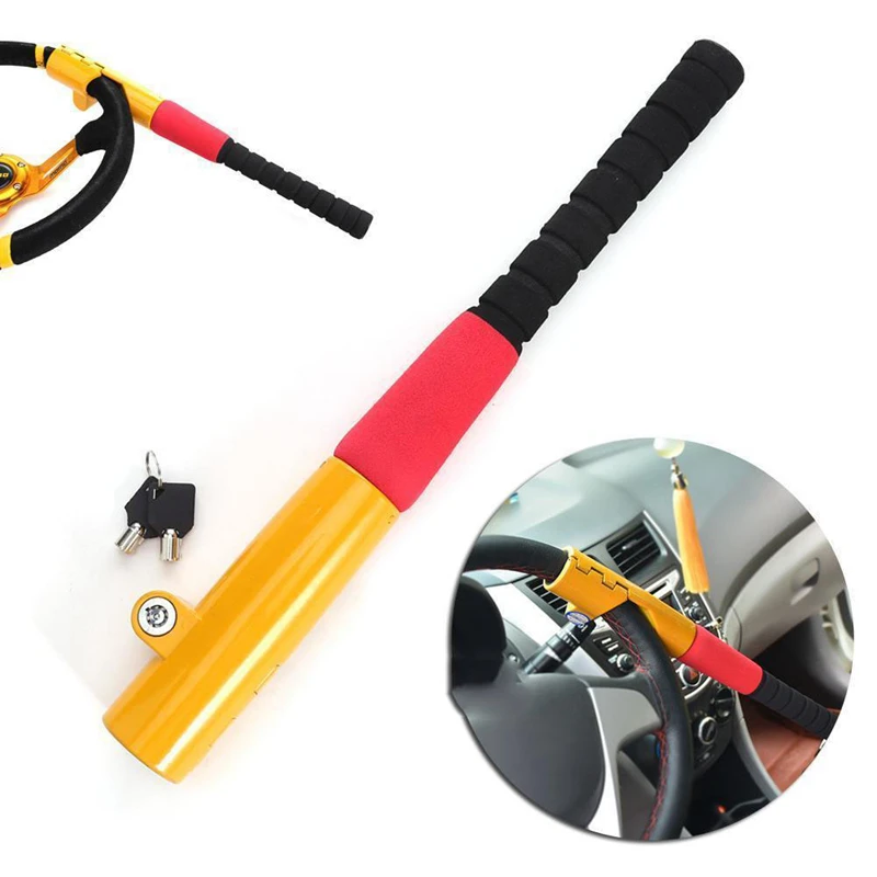 Universal Car Steering Wheel Lock Baseball Anti Theft Lock With 2 Keys
