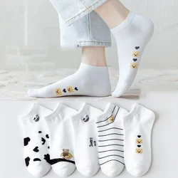 5 Pairs Of Women's Funny Socks Spring And Autumn Fruit Ice Cream Socks Harajuku Student Leisure Boat Socks