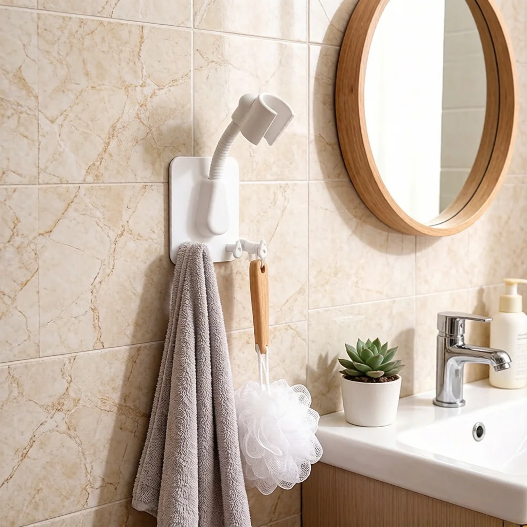 펀칭 없이 설치하는 샤워 브래킷, 조절 가능한 헤드, 어린이용 레인 로터스 캐노..