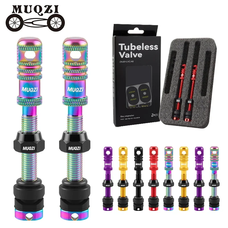 ชุดวาล์ว Presta แบบไม่มียางใน MUQZI ขนาด 45/55/65/75/85/100 มม. สำหรับจักรยานเสือภูเขา จักรยานถนน และจักรยานกราเวล 1