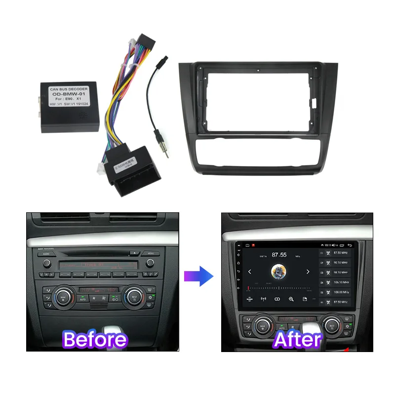ȵ̵ ڵ  ٸ , BMW 1 ø E81 E82 E87 E88 AT 2004 - 2012 2 Din ڵ ׷ г  ġ 