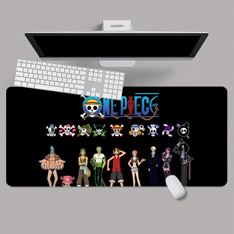 thumbnail image 1 of Alfombrilla de ratón para videojuegos de una pieza, alfombrilla para teclado y ratón de Anime, velocidad XXL, goma de 900x400x2mm, alfombrilla para ratón grande de dibujos animados para ordenador y PC, 1 of 5