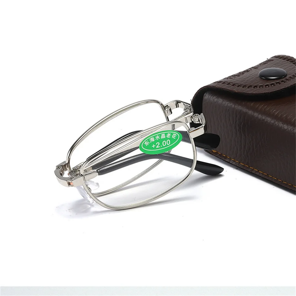Lunettes De Lecture Pliantes - Cadre Métal Ovale Transparent, Lentilles Asphériques 1.0 à 4.0 - Portable, étui Inclus