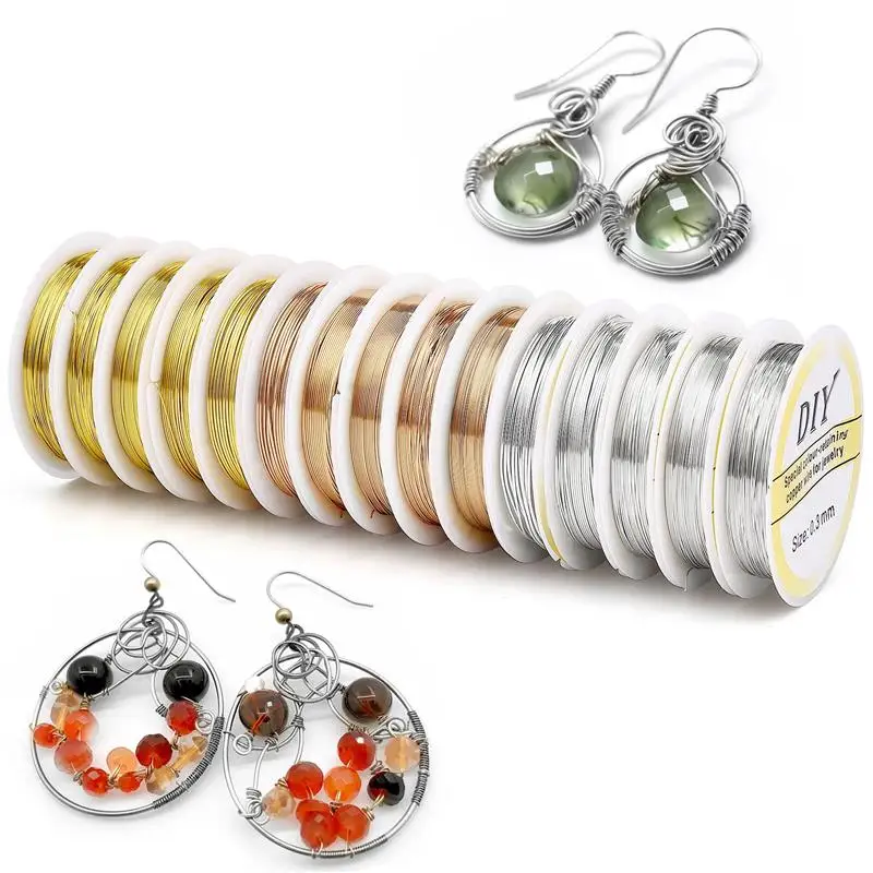 

Медная проволока высокого качества для изготовления ювелирных изделий, проволока для бисероплетения 0,3-0,8 мм, Шпилька для волос «сделай сам», серьги, ювелирный шнур, украшения, товары для рукоделия