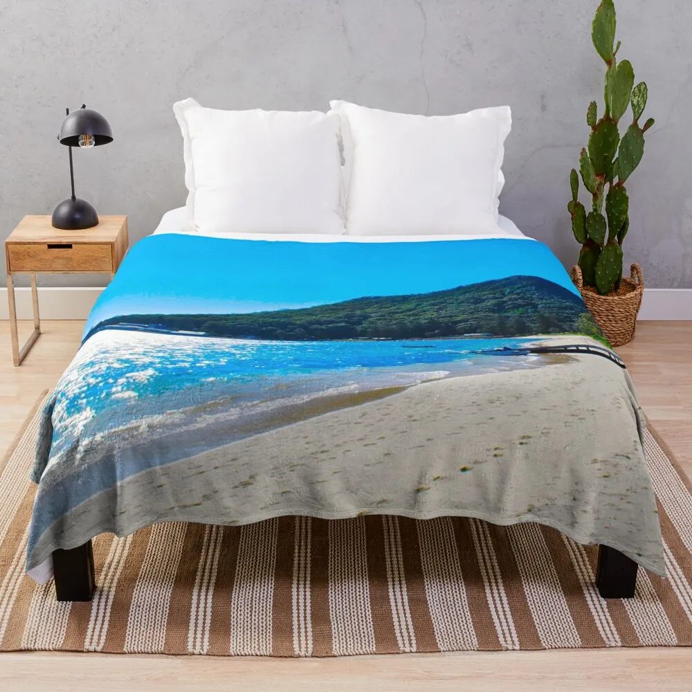 

Shoal Bay! Throw Blanket For Decorative Sofa Loose Flannel Bed linens Blankets