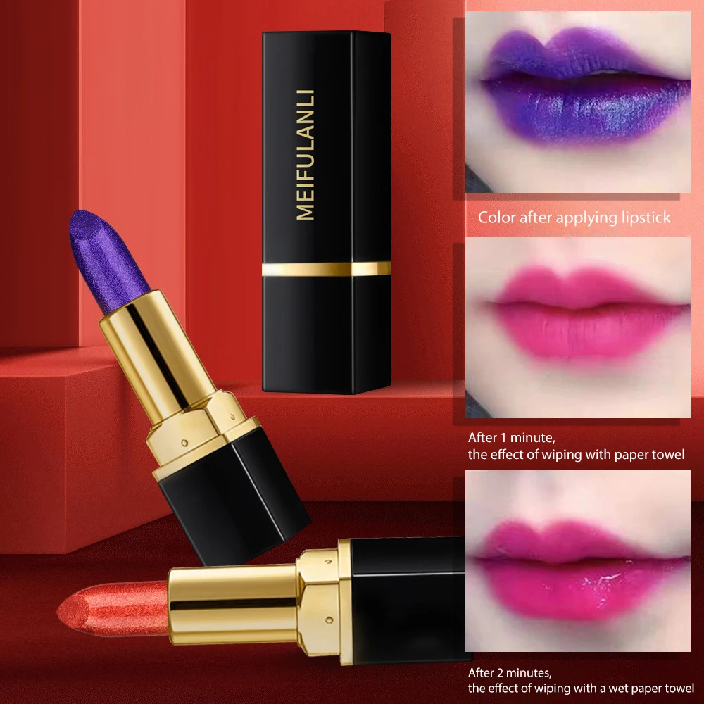 Magic Lipstick Blue Rose Temperature Color Changing Lip Blam Long Lasting Waterproof Not Easy To Fade Non-stick Cup Lipstick