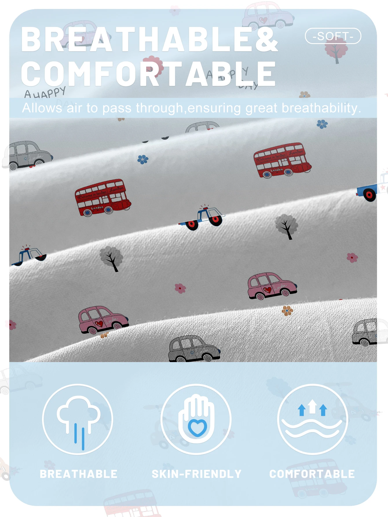 1 cartoon fun Car printed matte Fitted Sheet, bedroom printed bed cover, bedding (excluding pillowcases) 5