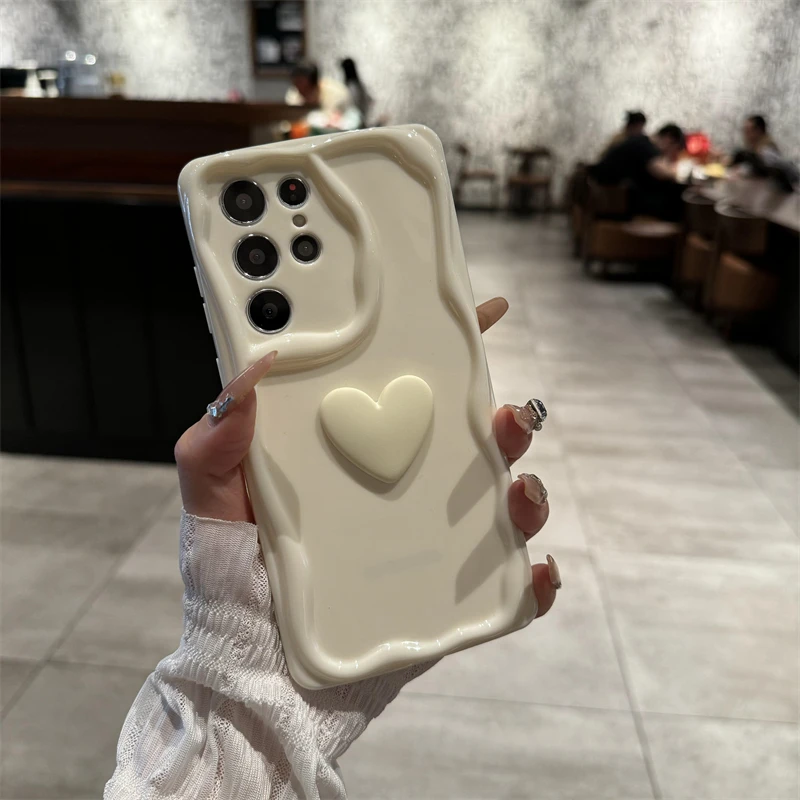 Silicone Phone Case With 3d Heart Design For Samsung Models_voghion.com