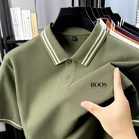 T-shirt 100% coton de haute qualité, nouveau polo d'été pour homme à manches courtes, style business décontracté, haut de gamme avec broderie de marque exquise 4