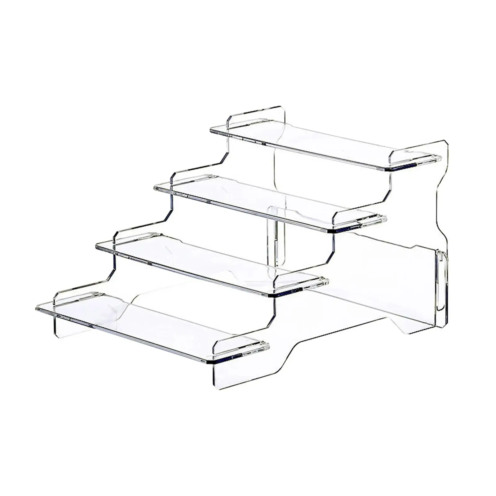 Transparent Clear Display Riser Shelf Cupcakes Holder Organizer Stand Storage Showcase Fixtures for Cabinet Collectibles Perfume