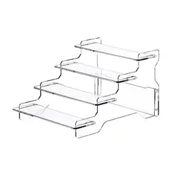Transparent Clear Display Riser Shelf Cupcakes Holder Organizer Stand Storage Showcase Fixtures for Cabinet Collectibles Perfume