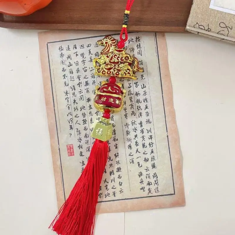 2026 Year Of Horse Wall Hanging Car Ornament Chinese New Year Red Gold Pendant Lucky Decora Housewarming Gifts