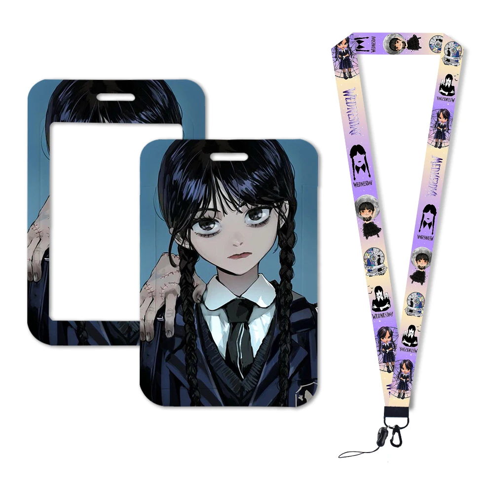 

Nurse Doctor Wednesday Addams Women's Badge Retractable Clip Hang Rope Lanyard Card Case Lanyards ID Card Holder