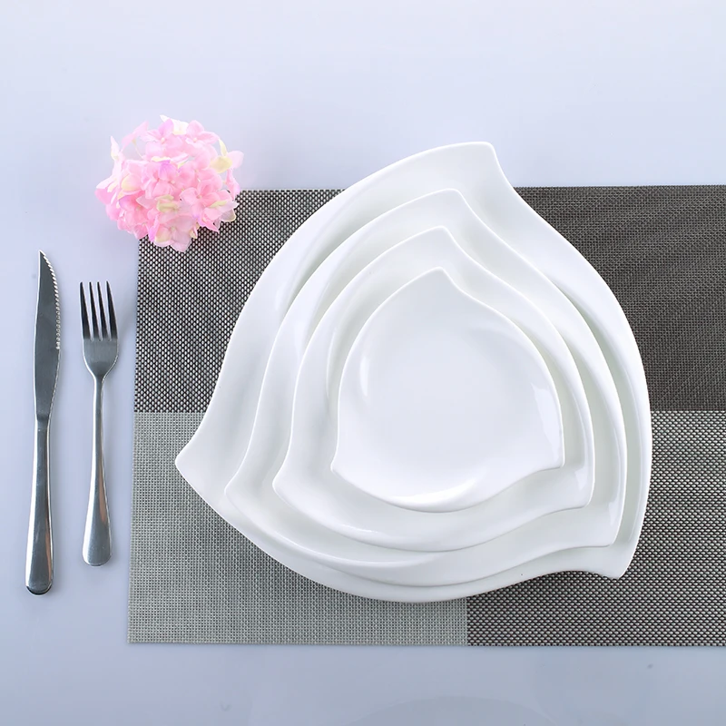 

Ceramic whirlwind Serving Dish Set Decorative Porcelain Irregular Dinner Plate Tableware for Dessert, Salad, Rice and Noodles